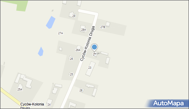 Cyców-Kolonia Druga, Cyców-Kolonia Druga, 27, mapa Cyców-Kolonia Druga