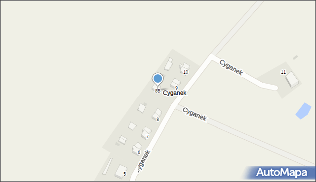 Cyganek, Cyganek, 8B, mapa Cyganek