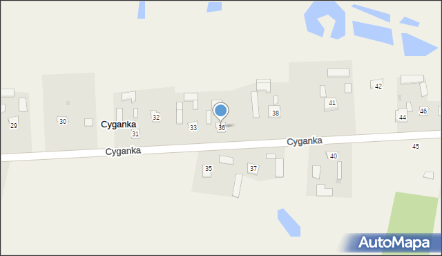 Cyganka, Cyganka, 36, mapa Cyganka