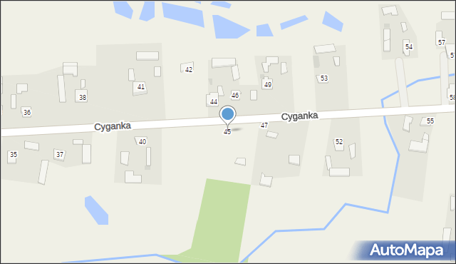 Cyganka, Cyganka, 45, mapa Cyganka