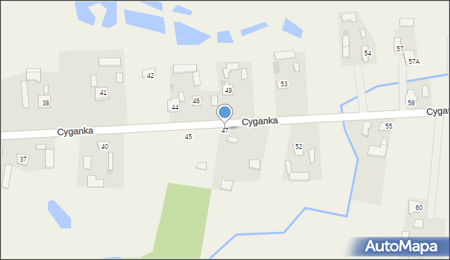 Cyganka, Cyganka, 47, mapa Cyganka