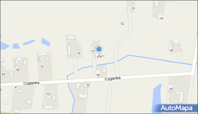 Cyganka, Cyganka, 57A, mapa Cyganka