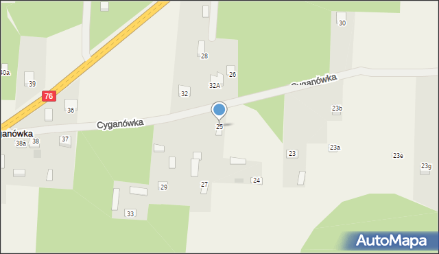 Cyganówka, Cyganówka, 25, mapa Cyganówka