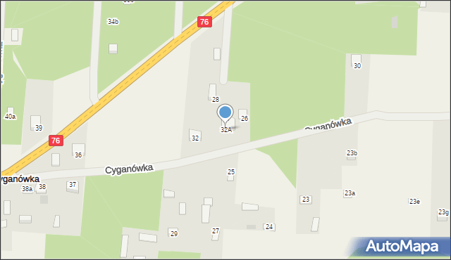 Cyganówka, Cyganówka, 32A, mapa Cyganówka