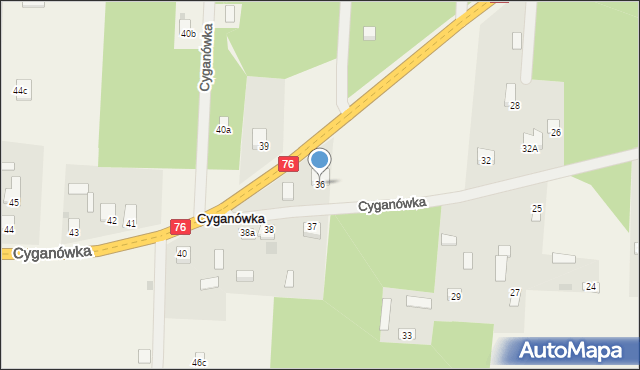 Cyganówka, Cyganówka, 36, mapa Cyganówka