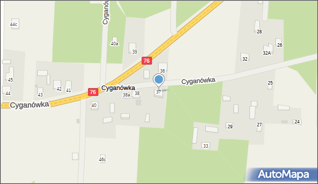 Cyganówka, Cyganówka, 37, mapa Cyganówka