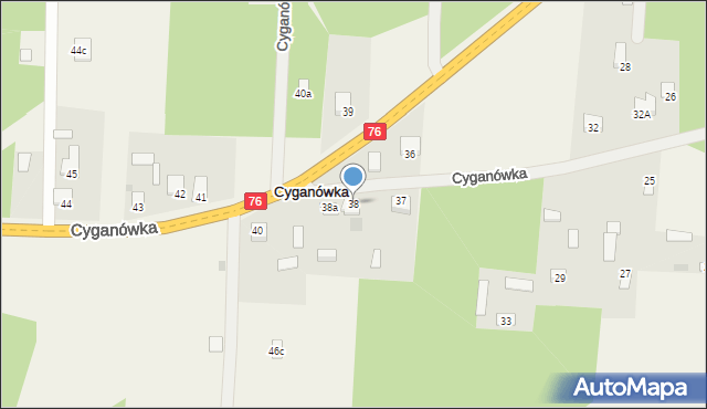 Cyganówka, Cyganówka, 38, mapa Cyganówka