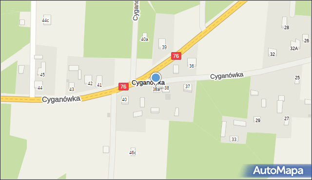 Cyganówka, Cyganówka, 38a, mapa Cyganówka