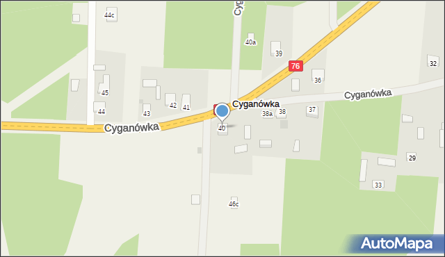 Cyganówka, Cyganówka, 40, mapa Cyganówka