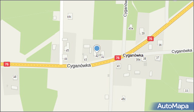 Cyganówka, Cyganówka, 42, mapa Cyganówka