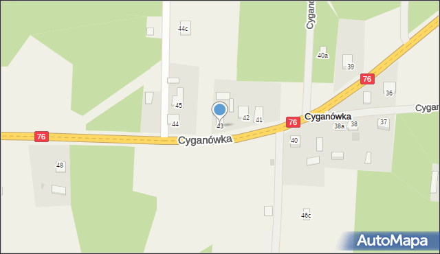 Cyganówka, Cyganówka, 43, mapa Cyganówka