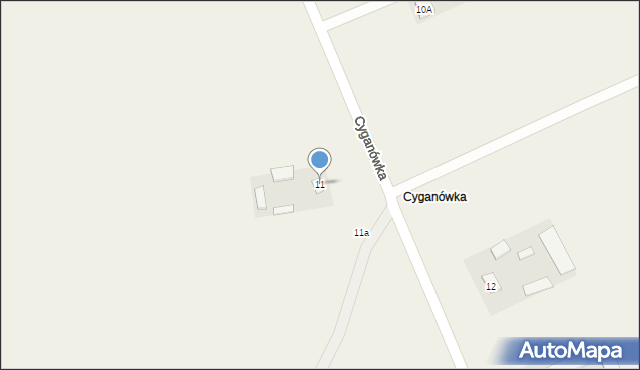 Cyganówka, Cyganówka, 11, mapa Cyganówka