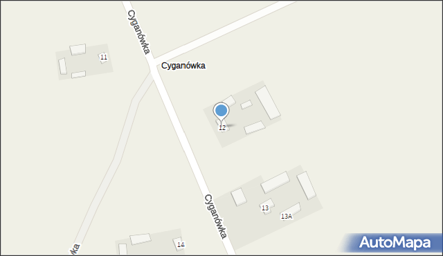 Cyganówka, Cyganówka, 12, mapa Cyganówka