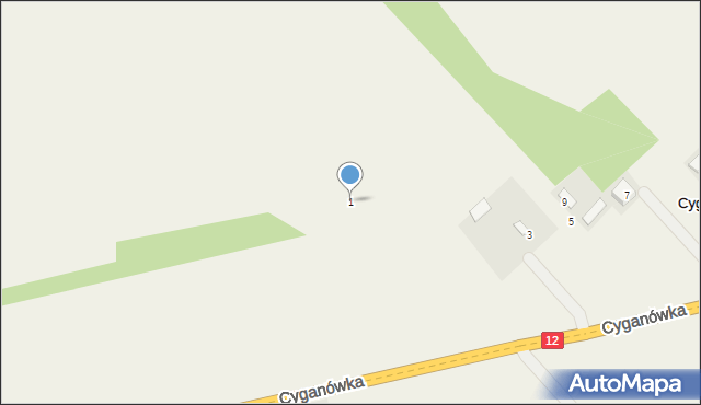 Cyganówka, Cyganówka, 1, mapa Cyganówka