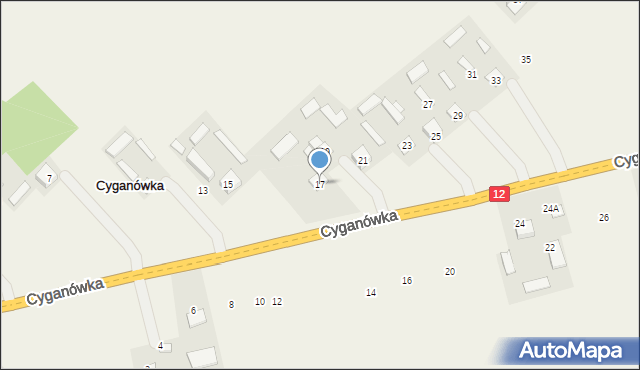 Cyganówka, Cyganówka, 17, mapa Cyganówka