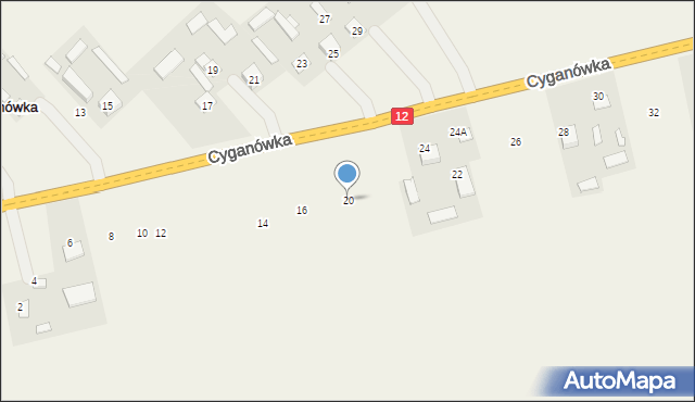 Cyganówka, Cyganówka, 20, mapa Cyganówka