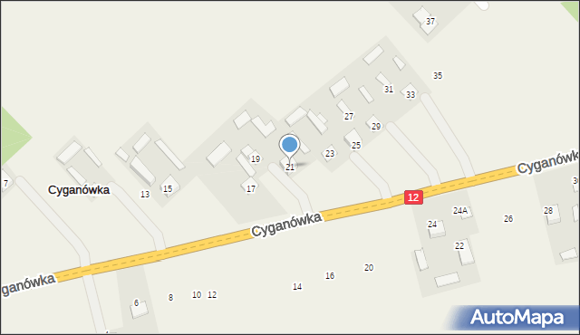 Cyganówka, Cyganówka, 21, mapa Cyganówka