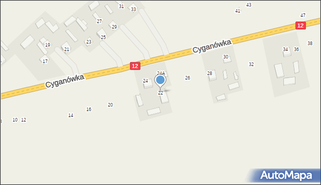 Cyganówka, Cyganówka, 22, mapa Cyganówka