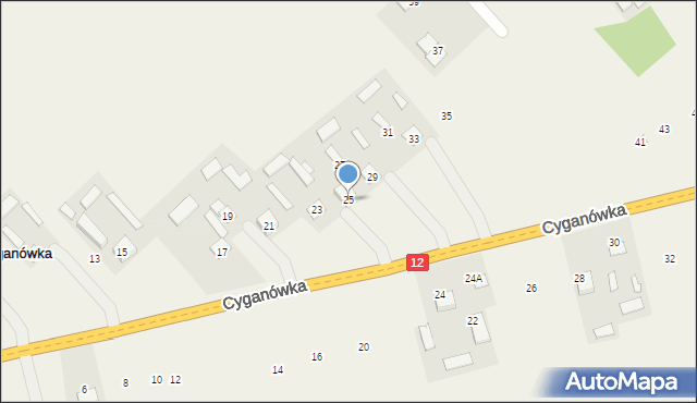 Cyganówka, Cyganówka, 25, mapa Cyganówka