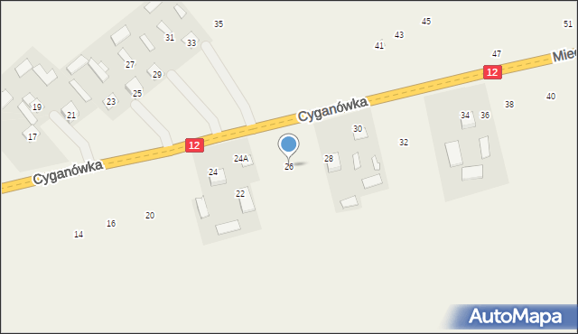 Cyganówka, Cyganówka, 26, mapa Cyganówka