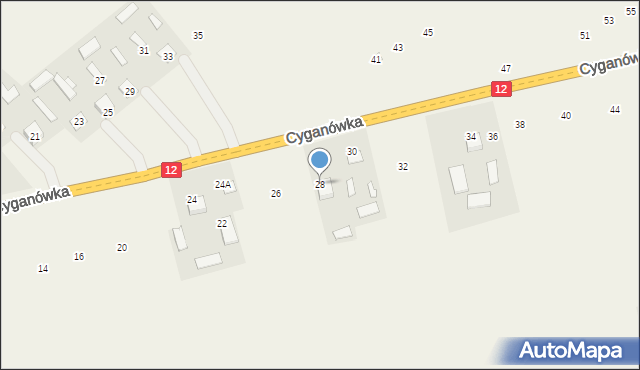 Cyganówka, Cyganówka, 28, mapa Cyganówka