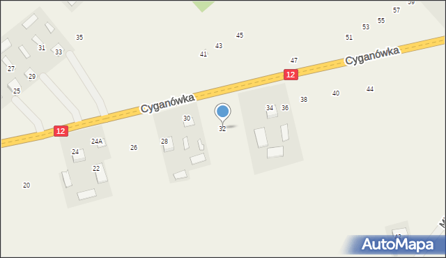 Cyganówka, Cyganówka, 32, mapa Cyganówka