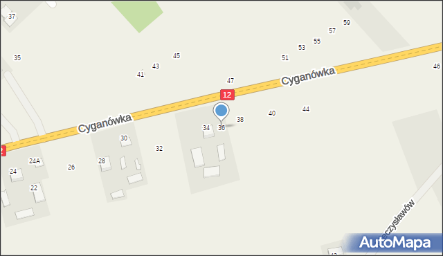 Cyganówka, Cyganówka, 36, mapa Cyganówka