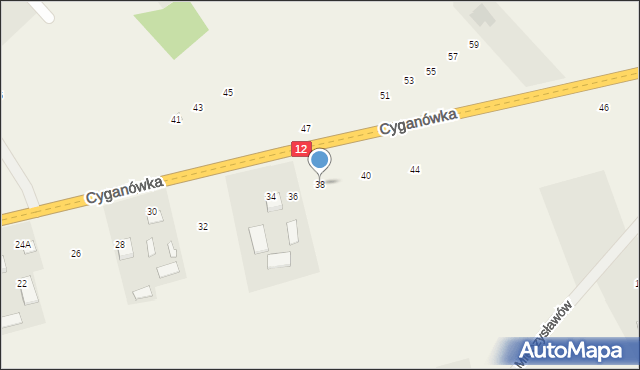 Cyganówka, Cyganówka, 38, mapa Cyganówka