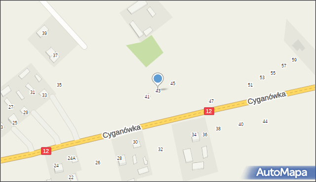 Cyganówka, Cyganówka, 43, mapa Cyganówka