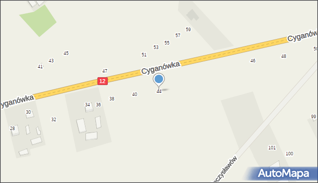 Cyganówka, Cyganówka, 44, mapa Cyganówka