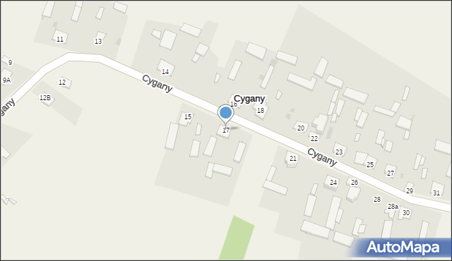 Cygany, Cygany, 17, mapa Cygany