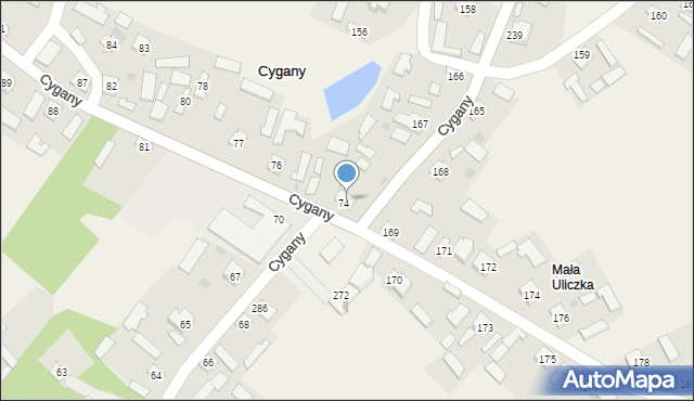 Cygany, Cygany, 114, mapa Cygany