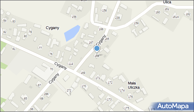 Cygany, Cygany, 168, mapa Cygany