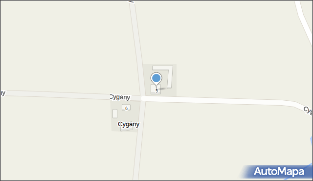 Cygany, Cygany, 5, mapa Cygany