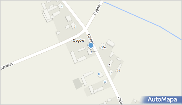 Cygów, Cygów, 33, mapa Cygów