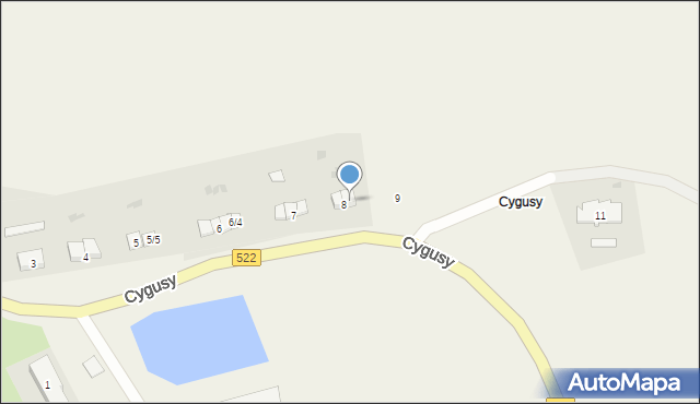 Cygusy, Cygusy, 8/1, mapa Cygusy