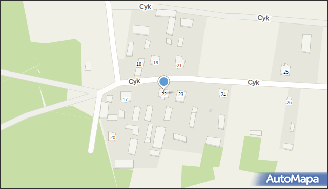 Cyk, Cyk, 22, mapa Cyk