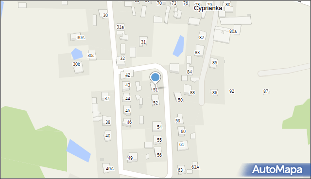 Cyprianka, Cyprianka, 51, mapa Cyprianka