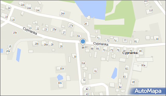 Cyprianka, Cyprianka, 65, mapa Cyprianka