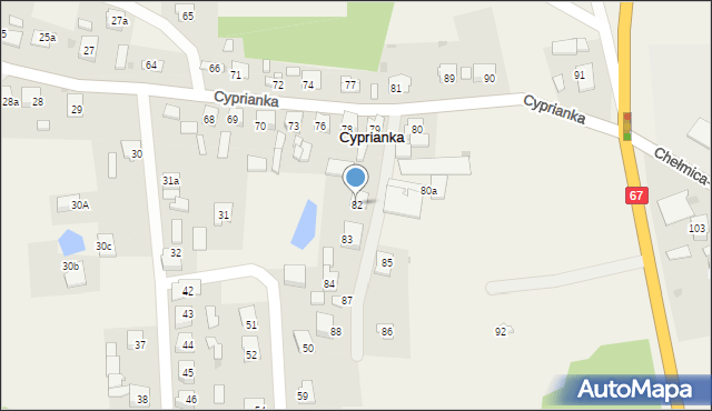 Cyprianka, Cyprianka, 82, mapa Cyprianka