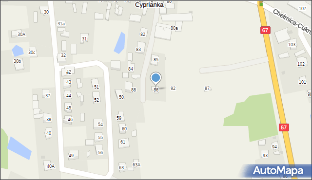 Cyprianka, Cyprianka, 86, mapa Cyprianka