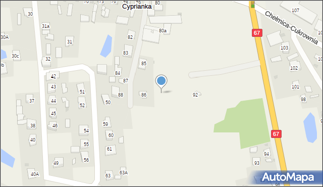 Cyprianka, Cyprianka, 92, mapa Cyprianka