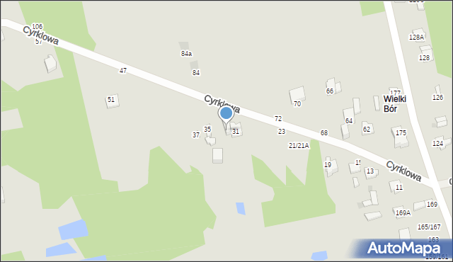 Częstochowa, Cyrklowa, 33, mapa Częstochowy