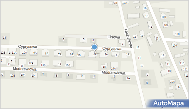 Dąbcze, Cyprysowa, 4A, mapa Dąbcze