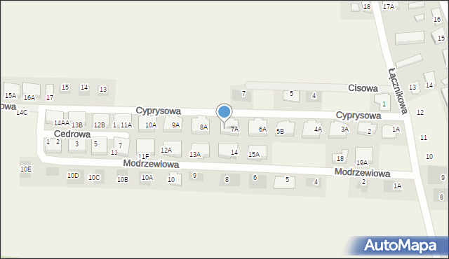 Dąbcze, Cyprysowa, 7B, mapa Dąbcze