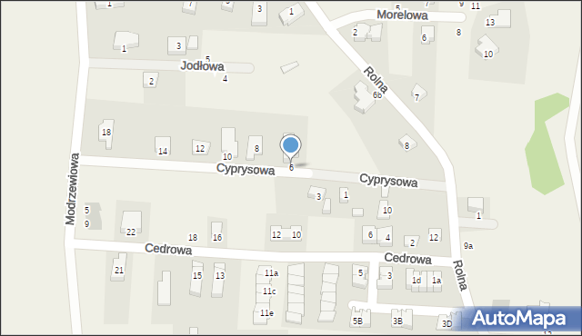 Dobrzykowice, Cyprysowa, 6, mapa Dobrzykowice