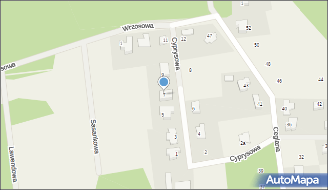 Droszków, Cyprysowa, 7, mapa Droszków