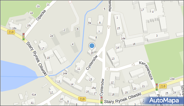 Gdańsk, Cystersów, 10, mapa Gdańska