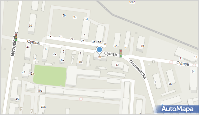 Gniezno, Cymsa Pawła, 10, mapa Gniezna