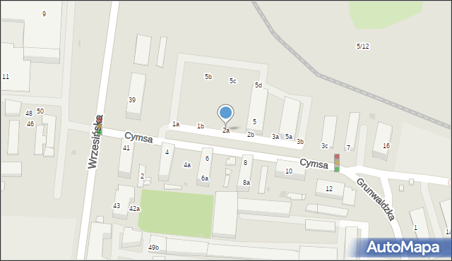 Gniezno, Cymsa Pawła, 2a, mapa Gniezna